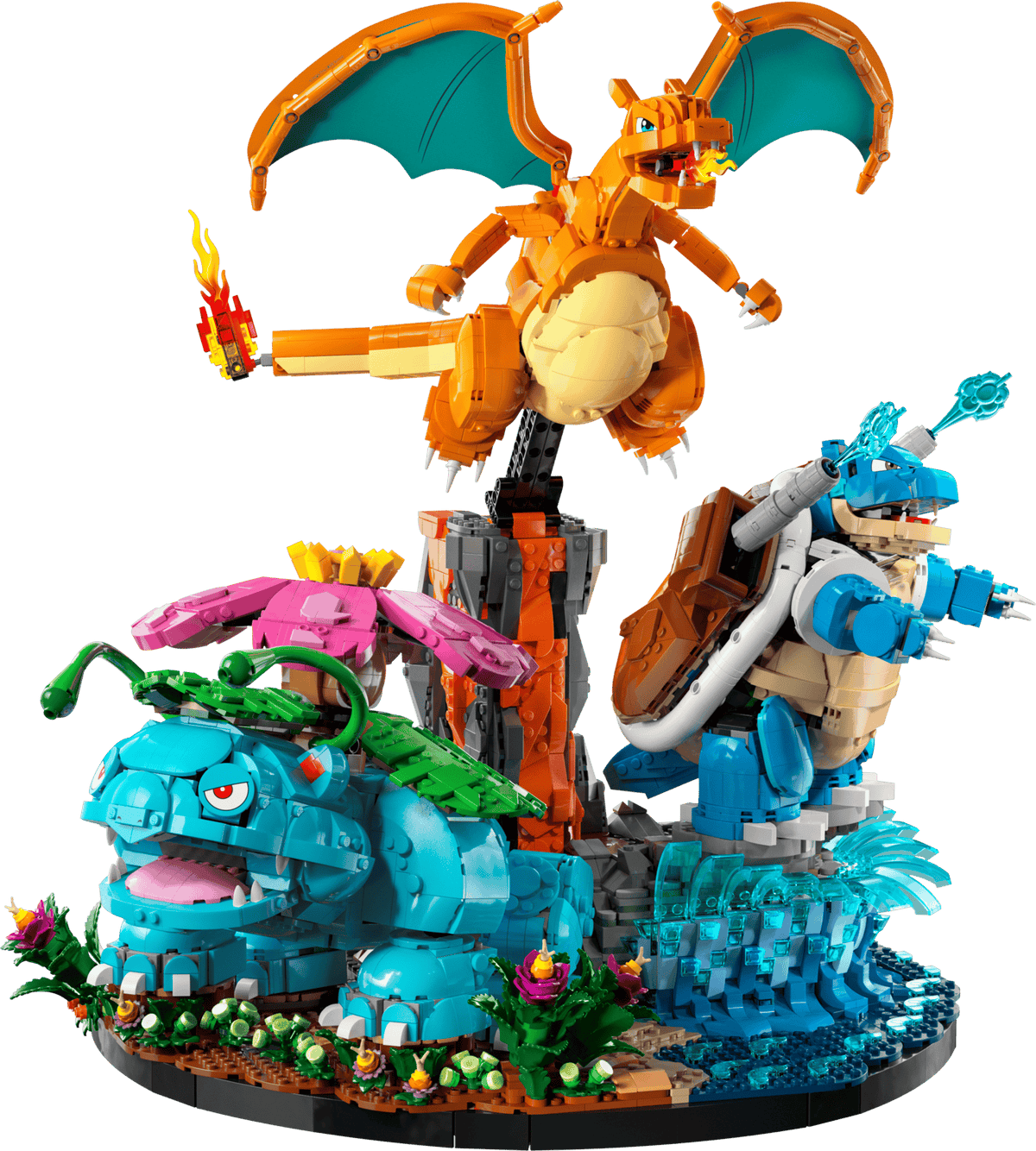 Venusaur, Charizard and Blastoise