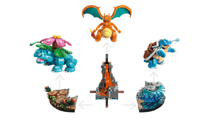 Venusaur, Charizard and Blastoise